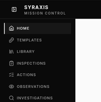 Home — left menu highlighted