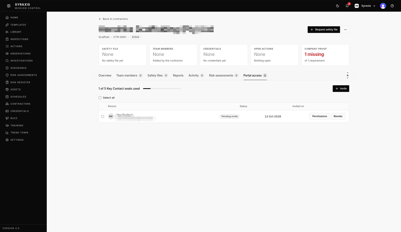 Company page › Portal access — Invite highlighted